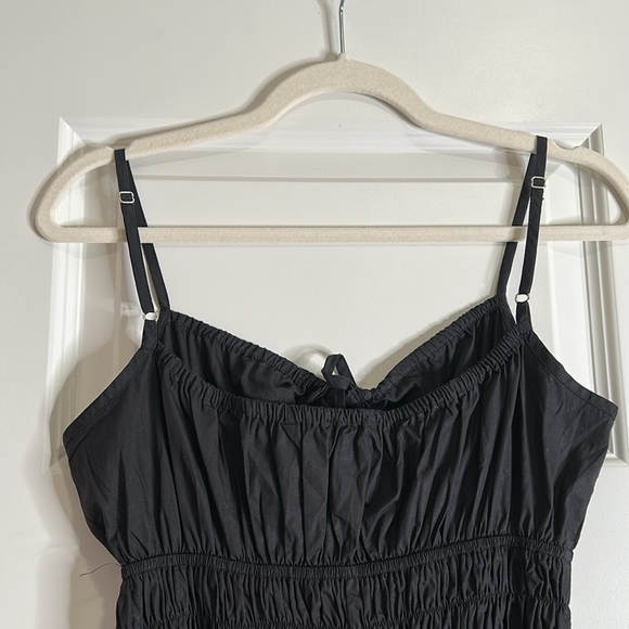 Keyhole midi dress adjustable straps cotton lightweight smocked waist - Picture 7 of 7